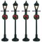 LEMAX Gas Lantern Street Lamp, set of 4, Battery Operated (4.5V) #64498